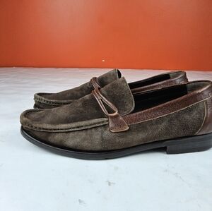 Meslan Men Mantegna Slip on Loafer Brown Suede Leather 8 (lot 1225)